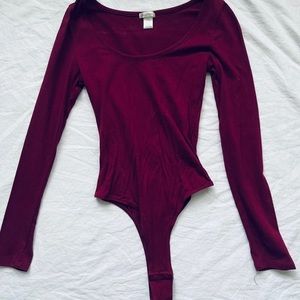 FashionNova Burgundy Bodysuit